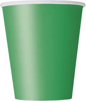 31856 Industries Inc. - Kitchen Premium Emerald Green Paper Cups Set 9oz 8 Ct Elegant And Eco-friendly Party