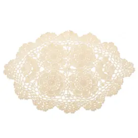 Rdg2ejgd Innohhustle 622316 1 Doilies For Tables Oval Lace Handmade Cotton Crochet 12x17.7 Beige