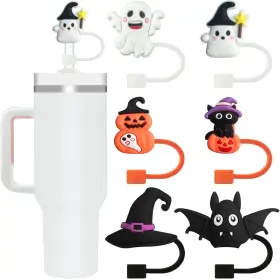 Halloween6 Iokuki 6 Pcs Halloween For 9-11 Mm Large Straws Straw Covers