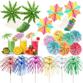 Irenare Dn-irenare-1093 180 Pcs Drink Umbrellas Cocktail Picks Coconut Palm Firework