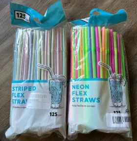 Straws-2 Jacent 852755005140 Flexible Disposable Drinking Packs 125