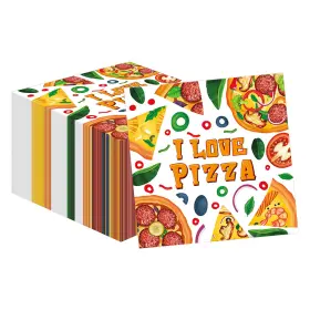 Ty-zj020 Jajajuegos 40ct Pizza Theme Party Napkins - Disposable Paper Set For Lunch Dinn