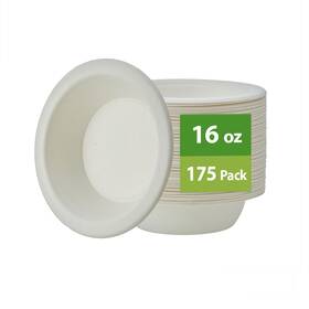 Jaluxing Jlx-bl16 175pack 16 Oz Paper Soup Bowls Heavy Duty Microwavable Bagasse Hot Food Pl
