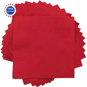 5255620729 Jam Paper Beverage Napkins 5 X Inch Pack Of 50 Red Small