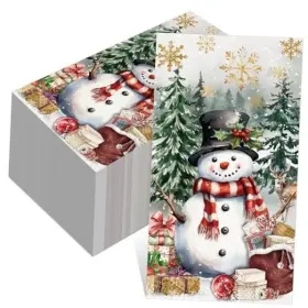 Keo-janlaugh-q1s7f7n4t Janlaugh 100 Pcs Christmas Guest Napkins 2 Ply Disposable Paper For Snowman