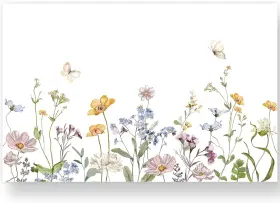 J1573 Jarthenaamcs 50 Pack Wildflower Paper Placemat Disposable Floral 17 X 11 Inch Pastel