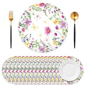 Jarthenaamcs J2122 50 Sheets Wildflower Butterfly Floral Round 13 Inch Colorful