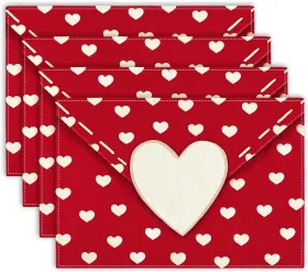 J5308 Jarthenaamcs Valentines Day Placemats Red Love Heart Envelope Table 12 X 18 Inch