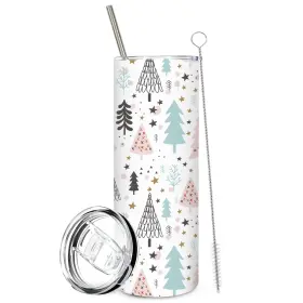 J7897 Jarthenaamcs 1pc Christmas Tumbler With Lid Straw 20oz 20 Ounces Pastel