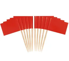 Javd 750139501557 Cyps 100 Pcs Color Toothpick Flag Red Blank Fruit Cheese Ma