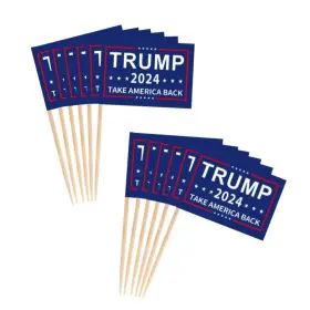 Javd 750139631742 100 Pcs Donald Trump 2024 Flag Toothpick Reelect President Usa Don