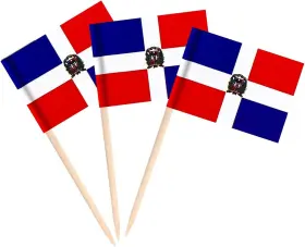 Qq-001 Javd 100 Pcs Dominican Republica Toothpick Flag Dominica Small Mini Cocktail Fru