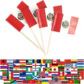 Jbcd 732688171009 Peru Toothpick Flag Peruvian Mini Small Cupcake Topper Flags 100 Pcs