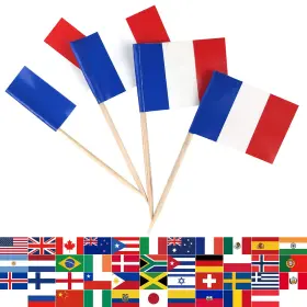 Jbcd 746362240844 France Toothpick Flag French Mini Small Cupcake Topper Flags 100pcs