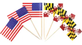 Jbcd 761325684671 Maryland Toothpick Flag Small Mini Cupcake Topper Flags100pcs And 100pcs Mary