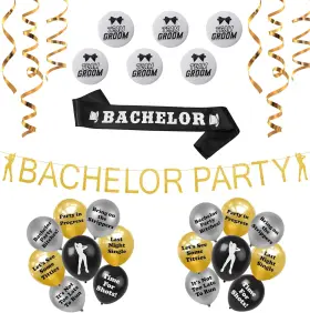 Jc Product Design 445000364388 Brosash Bachelor Party Decorations Gold Banner Sash