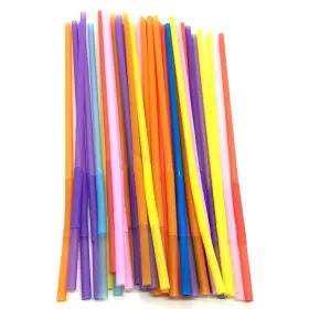 Jdyyicz 714757683385 Colorful Extra Long Flexible Bendy Party Disposabl Drinking Straws 100 Pieces