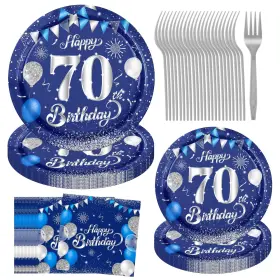 Jestar 739804523384 70th Birthday Decorations For Men 96pcs Plates And Napkins