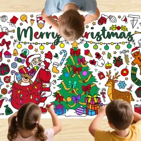 Xms010102 Jierjiaas Christmas Giant Coloring Tablecloth 0.1 Inch X Square