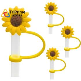 Jinshining 742317946403 4 Pcs Drinking Straw Dispensers Sunflower Plug Reusable Splash 1 19