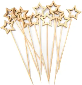 Jb-jq-03 Jiooil Bear Gold Star Cocktail Picks 5.5 Inch Long Decorative Toothpicks Skewers For Appeti