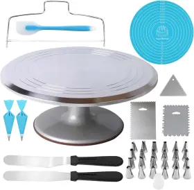 Jnx-021 Jninexiu 12 Inch Aluminium Alloy Revolving Cake Stand Rotating Turntable 35pcs