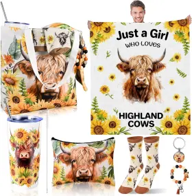 Hcg001 Jollikids 7 Pieces Highland Cow Gifts Set For Women Sunflower Large