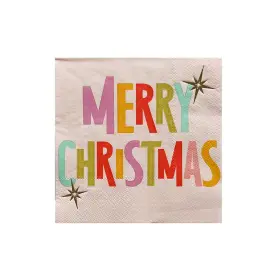 Jollity 810123064809 Colorful Merry Christmas Beverage Napkins