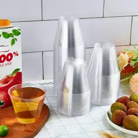 Jollypack 748250886516 300 Pack Clear Plastic Cups 9 Oz Disposable Heavy-duty Drinking