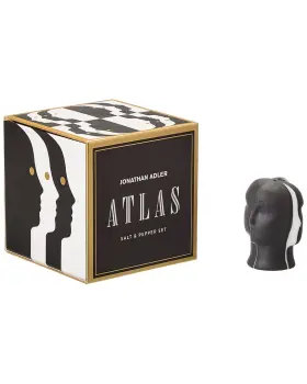 30501211700000 Jonathan Adler Atlas Salt And Pepper Set Black