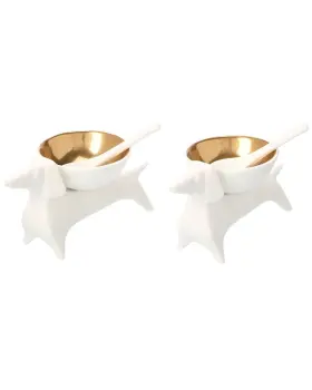 30508275770000 Jonathan Adler Dachshund Salt And Pepper Cellars White