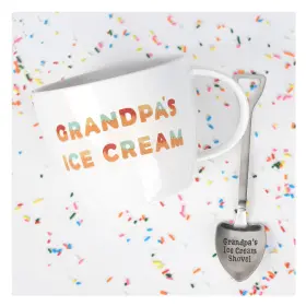 Josephine On Caffeine 747565981169 Gifts For Grandpa Inch S Ice Cream Bowl And Engraved Spoon Cr