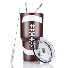 Jpqp-0310-2698 Joyclub 30oz Tumbler Stainless Steel Double Wall Vacuum 30 Ounces Football