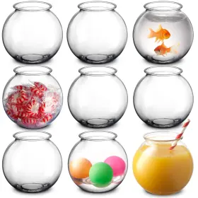 Joyserve 617566245501 16 Oz Plastic Fish Bowl 12 Pack 4 Inch Heavy Duty Ivy Bowls For Ca