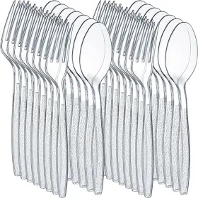 Joy-8245 Joyserve Clear Plastic Cutlery Set - Bulk Pack 360 Pcs Utensils Heavy Duty 180