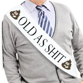 Jpaco 791484208173 Birthday And Retirement Sash Inch Old As Shlt With Safety Pin For Party Decor