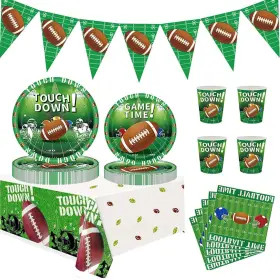 Jqsshxb 762704284031 Football Party Decorations Supplies Set For 24 People Includes 48 Dinner Plat