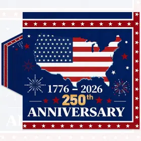 Zj-250y Jremreo Pack Of 50 250th Anniversary Napkins Red White Blue Flag Design Disposable Pap