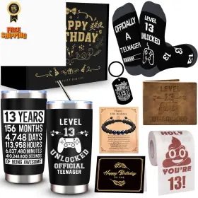 Jtamohi 742332713059 8 Pcs Happy 13th Birthday 2.75 Inches W X 6.7 H Black