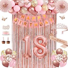 Juesly Yuqcr-f18 18th Birthday Decorations For Girls Rose Gold 18 He
