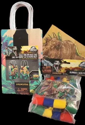 Jurassic World 192937312674 Park Birthday Party Dinosaur Napkins Kraft Loot Bags Blowouts