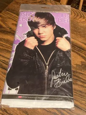 29263 Justin Bieber Nos 2010 Official Party Plastic Table Cover 54 Inch X 84 Sealed Rare