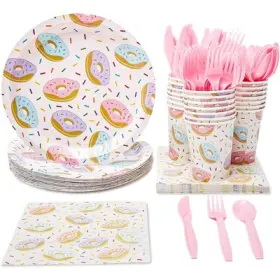 81836981 Juvale 144 Piece Disposable Dinnerware Set With Plates Napkins Cups Cutlery