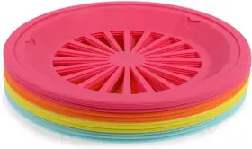 Lj-hippo-052720-02-1 Juvale Reusable Plastic Paper Plate Holders - 10-inch Multicolor 20-pack Secur