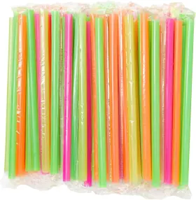 Lj-jyryp-103017-02-1 Juvale 100-pieces Of Plastic Disposable Jumbo Straws Individually Wrapped 10 Inches Lon