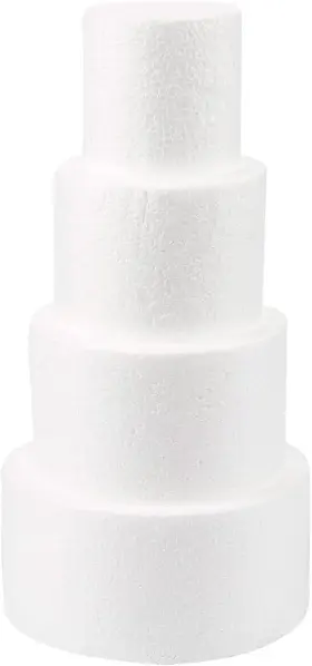 Lj-yhgyp-030918-02-1 Juvale Round Foam Cake Dummy - 3 Inch 4 5 And 6 Dia X H White 4-pack
