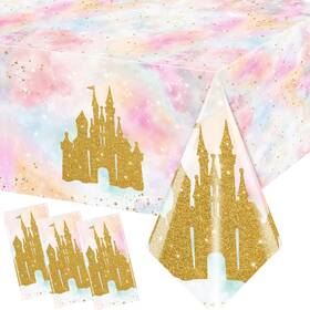 Juweked 717225006884 3pcs Princess Castle Tablecloth Rectangle Table Cloths For