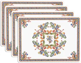 Kaf Home 844260054607 Cork Placemats 16 X 12-inch Set Of 4 Italian Tile
