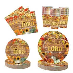 Kaixiaoru 707862167154 102pcs Christian Fall Thanksgiving Party Decorations Give Thanks To The Lord