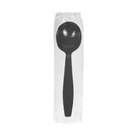 U3522b Karat 815812019849 5.6 Inch Poly-wrapped Heavy-weight Disposable Soup Spoon Black Pack Of 1